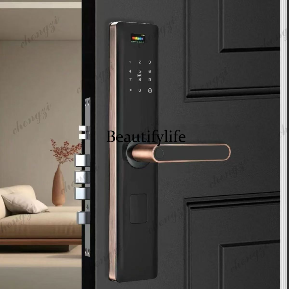 Smart Home Door Lock - Graffiti fingerprint lock, smart, bedroom door