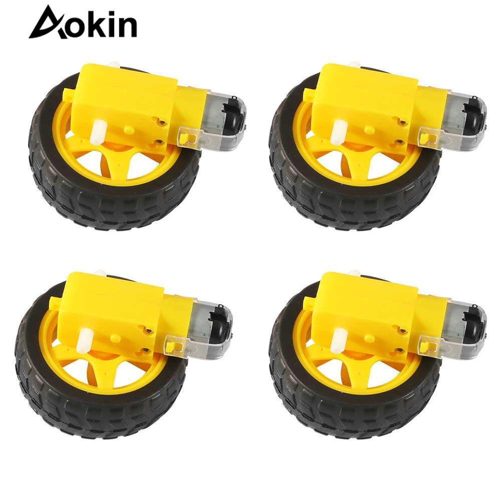 4Pcs DC Electric Motor + Plast - Smart Home Yellow ulasan dan harga